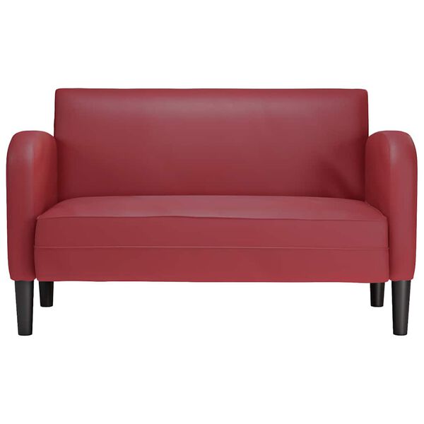 vidaXL Loveseat sofa, vyno raudona, 110cm, dirbtinė oda