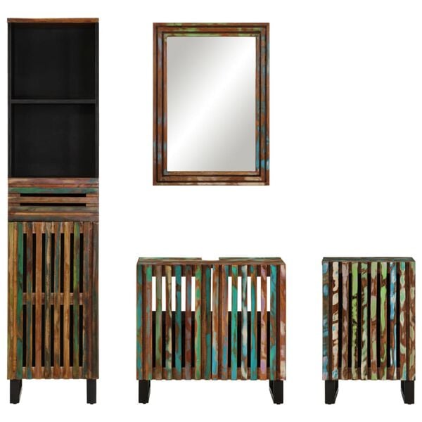 vidaXL Vonios kambario baldų komplektas, 4 dalių, akacijos masyvas