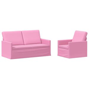 vidaXL Sofos komplektas 2 pcs Rožinė Audinys