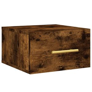 vidaXL Prie sienos montuojama naktinė spintelė, dūminė, 35x35x20cm