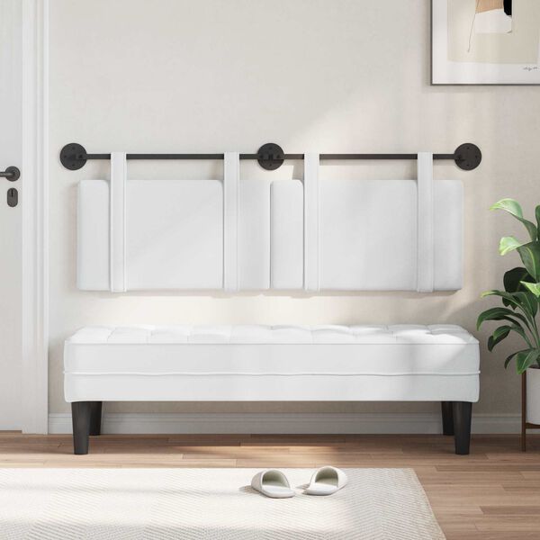 vidaXL Kabantysis galvūgalis Paprastas Baltas 130 x 55 x 5 cm audinys