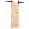 vidaXL Slankios durys Natūrali ir juoda 70 x 210 cm