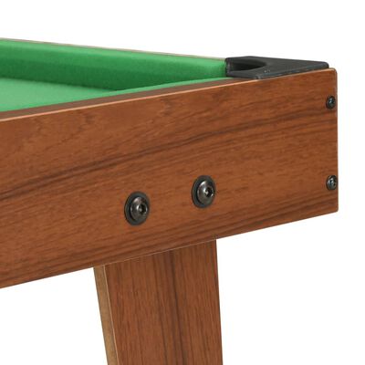 vidaXL Mini biliardo stalas, rudas ir žalias, 92x52x19cm, 3 pėdų ilgio