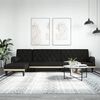 vidaXL L formos sofa-lova, juodos spalvos, 260x140x70cm, audinys
