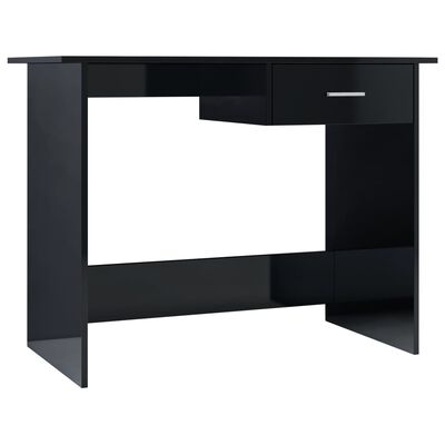vidaXL Rašomasis stalas, juodos spalvos, 100x50x76cm, MDP, blizgus