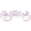 vidaXL Sofos komplektas su pagalvėmis, 4 dalių, rudas, audinys