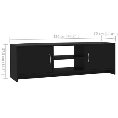 vidaXL Televizoriaus spintelė, juodos spalvos, 120x30x37,5cm, MDP