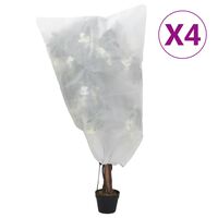 vidaXL Uždangalai augalams su virvutėmis, 4vnt., 0,8x0,8m, 70g/m²