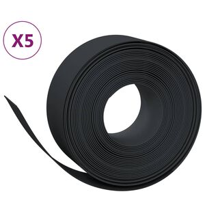 vidaXL Sodo apvadai, 5vnt., juodas, 10m, 20cm, polietilenas