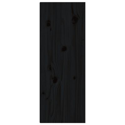 vidaXL Sieninės spintelės, 2vnt., juodos, 30x30x80cm, pušies masyvas