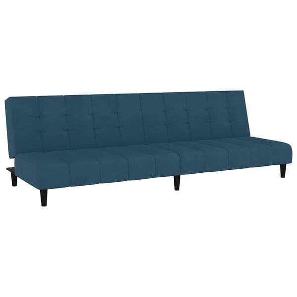 vidaXL Dvivietė sofa-lova, juodos spalvos, aksomas