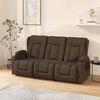 vidaXL Trivietis atlošiamas masažinis krėslas, rudas, audinys