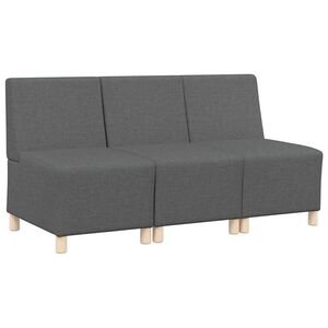 vidaXL Modulinis sofa vienetas be rankų 3 vnt. Tamsiai pilka audinys