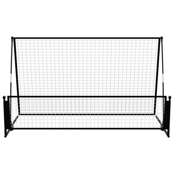 vidaXL 2-1 Futbolo vartai su atmušimo sienele, 202x104x120cm, plienas