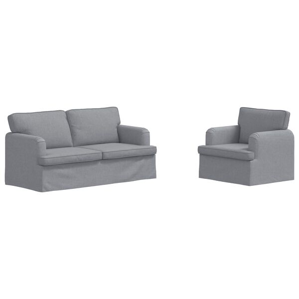 vidaXL Sofa 2 pcs &Scaron;viesiai pilka 162 x 80 x 85 cm audinys