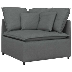 vidaXL Modulinė kampinė sofa su pagalvėlėmis, tamsiai pilka, 100 cm