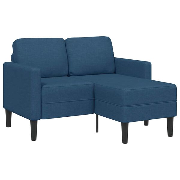 vidaXL 2-vietė sofa su L formos mėlynu 125 cm audiniu