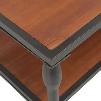 vidaXL Kavos staliukas su lentyna, 120x60x40cm, eglės medienos masyvas