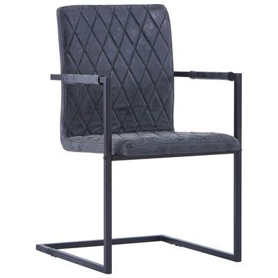 vidaXL Gembinės valgomojo kėdės, 2vnt., juodos, dirbtinė oda