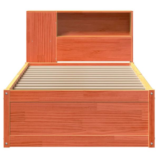 vidaXL Lovos rėmas be čiužinio, va&scaron;ko ruda, 100x200cm, pu&scaron;is