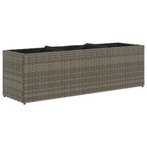 vidaXL Sodo lovelis su 3 vazonais, pilkas, 105x30x32cm, poliratanas