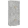 vidaXL Komoda, betono pilkos spalvos, 69,5x34x180cm, apdirbta mediena