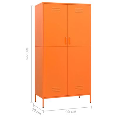 vidaXL Drabužių spinta, oranžinė, 90x50x180cm, plienas