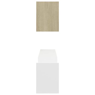 vidaXL Sieninės lentynos, 2vnt., baltos ir ąžuolo, 100x15x20cm, MDP