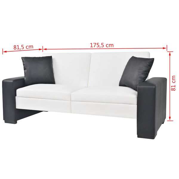 vidaXL Sofa Balta audinys