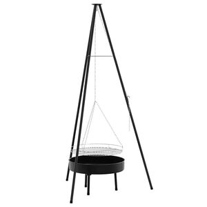 vidaXL Laužavietės trikojis Juoda 92 x 92 x 171.5 cm metalas