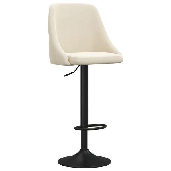 vidaXL Baro taburetės, 2vnt., kreminės spalvos, aksomas