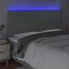 vidaXL Galvūgalis su LED, &scaron;viesiai pilkas, 180x5x118/128cm, audinys