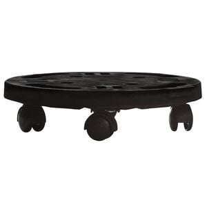 vidaXL Augalų padėklas su ratukais, juodas, 30cm skersmens, 170kg