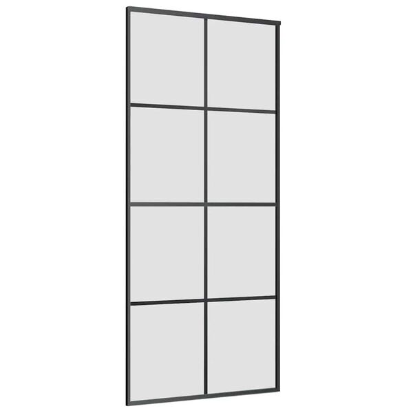 vidaXL Stumdomos durys su įrangos rinkiniu, 90x205cm, ESG ir aliuminis