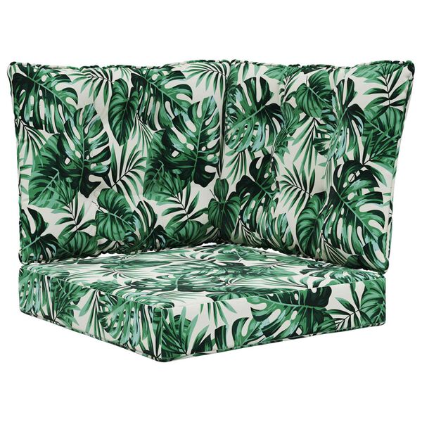 vidaXL Lauko sofa pagalvėlė 3 pcs Lapų ra&scaron;tas Poliesteris