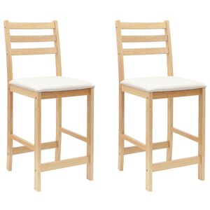 vidaXL Valgomojo kėdės 2 vnt. Kietas gumos medis Natūrali