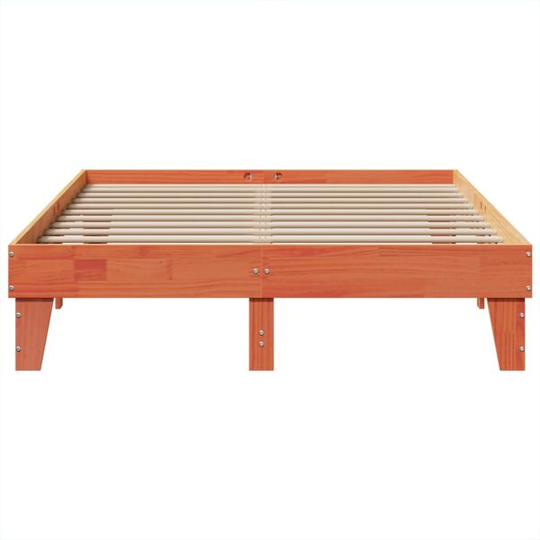 vidaXL Lovos rėmas be čiužinio, va&scaron;ko ruda, 140x200cm, pu&scaron;is