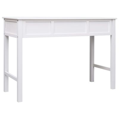 vidaXL Rašomasis stalas, baltos spalvos, 110x45x76 cm, mediena