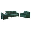 vidaXL Sofos komplektas 3 pcs Tamsiai žalia Aksomas