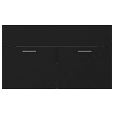 vidaXL Spintelė praustuvui, juodos spalvos, 80x38,5x46cm, MDP
