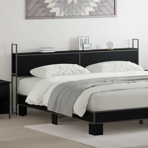 vidaXL Saugojimo Lovos Atlo&scaron;as su Įkrovimo Stotimi juoda ąžuolo