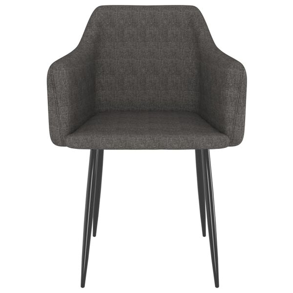 vidaXL Valgomojo kėdės, 2vnt., tamsiai pilkos, audinys