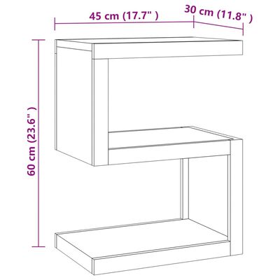vidaXL Šoninis staliukas, 45x30x60cm, tikmedžio medienos masyvas