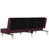 vidaXL Dvivietė sofa-lova, violetinės spalvos, audinys