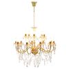 vidaXL Sietynas, auksinės spalvos, 15 x E14 lemputės, 2 eilių