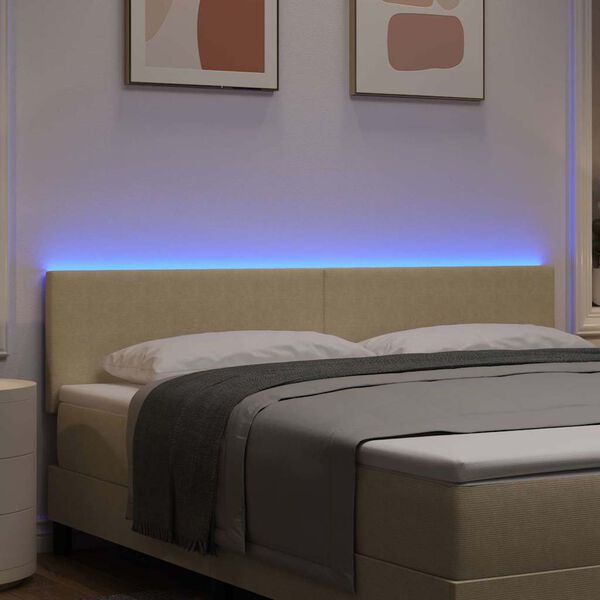 vidaXL LED galvūgalis su galvūgalio Pilkai žalia 180 cm Poliesteris