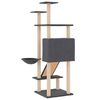 vidaXL Draskyklė katėms su stovais iš sizalio, tamsiai pilka, 153cm