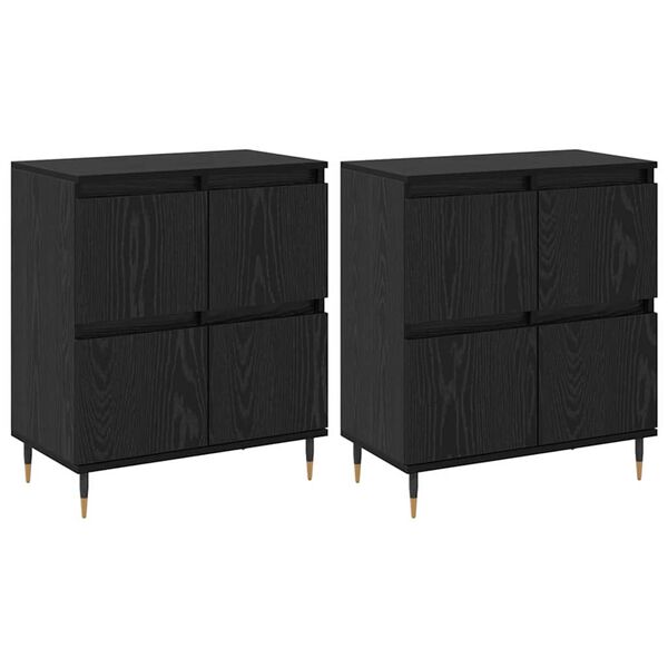 vidaXL Oppbevaringsskap 2 pcs Juodas ąžuolas 60 x 35 x 70 cm