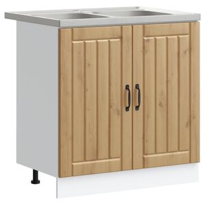 vidaXL Kriau&scaron;ės pagrindinė spintelė Lucca 2 pcs Amatininkų ąžuolas
