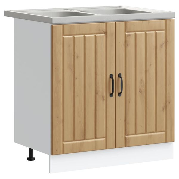 vidaXL Kriau&scaron;ės pagrindinė spintelė Lucca 2 pcs Amatininkų ąžuolas